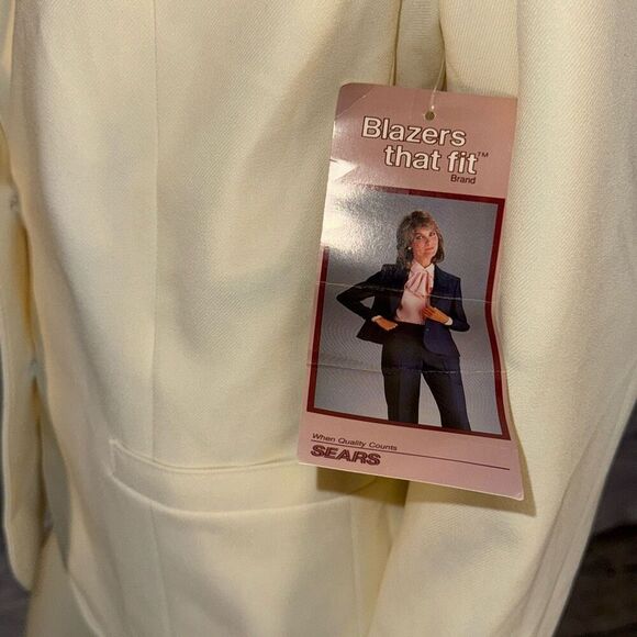 Vintage Sears Cream Blazers That Fit Women’s Button Down Blazer Size 14 - Picture 10 of 14